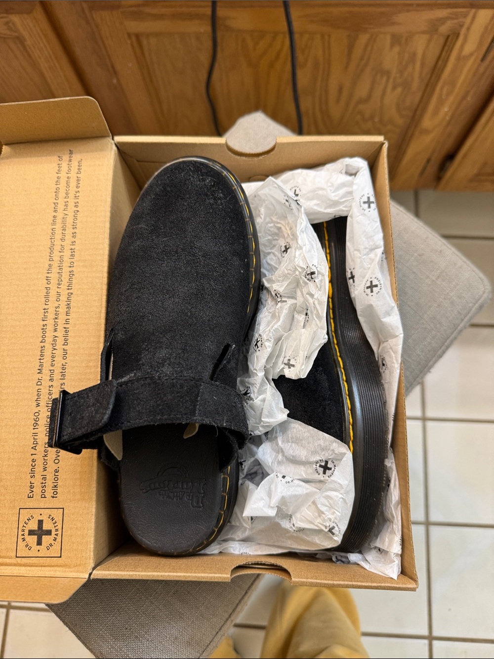 Dr. Martens Black Boots with Yellow-Gold Outsole